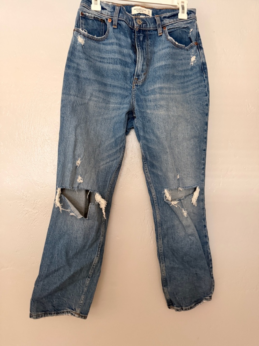Abercrombie & Fitch Light Blue iDistressed Denim Jeans